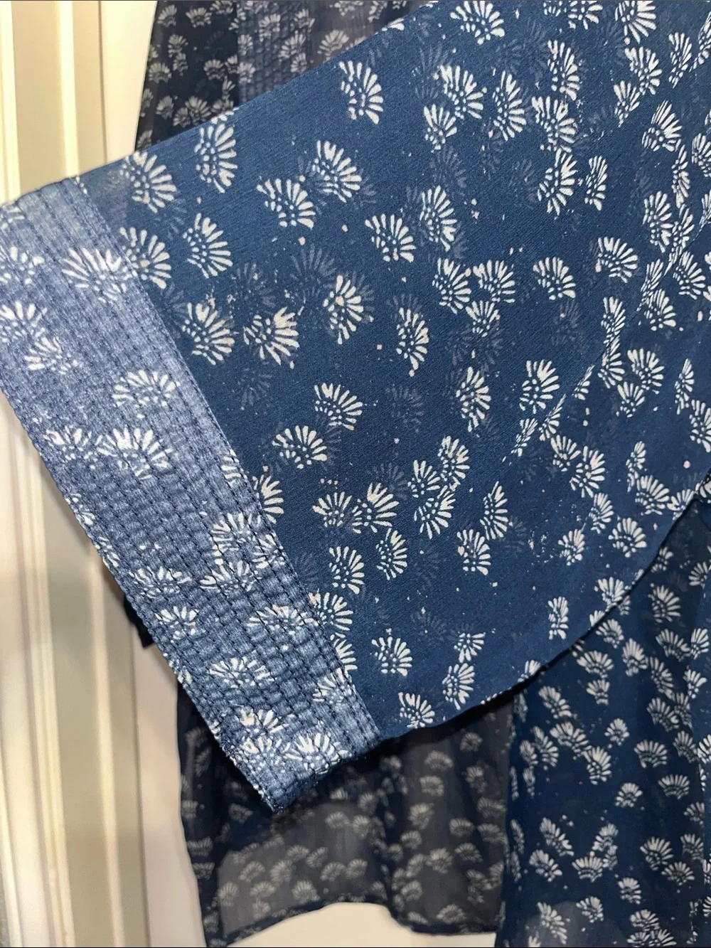 Lucky Brand Navy Sheer Floral Kimono Cardigan OSFM - Picture 3 of 9